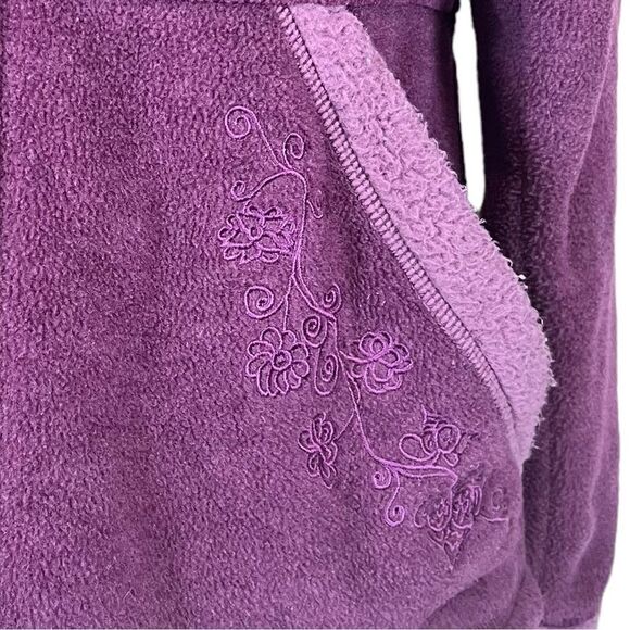 Rare Vintage Patagonia Synchilla Purple Floral Embroidery Full Zip Sherpa Jacket - Picture 6 of 12